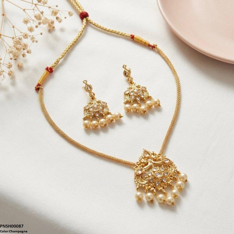 PNSH00087 SDQ Tear Pear Drop Necklace Set - PNSH