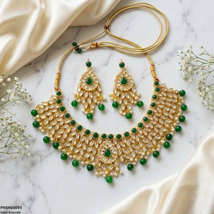 PNSH00093 FRN Tear/Marquise Pearl Drop Necklace Set - PNSH