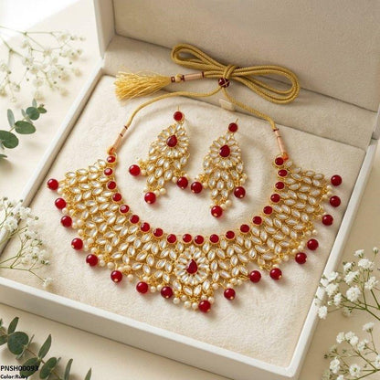 PNSH00093 FRN Tear/Marquise Pearl Drop Necklace Set - PNSH