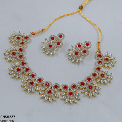 PNSH227 SDQ Round Pear Necklace Set