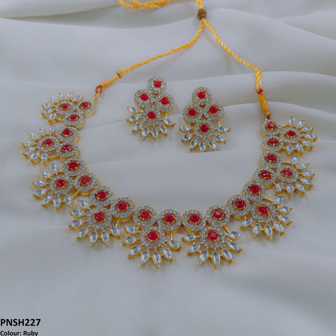 PNSH227 SDQ Round Pear Necklace Set