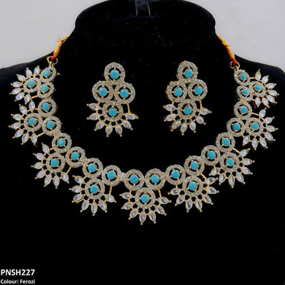 PNSH227 SDQ Round Pear Necklace Set