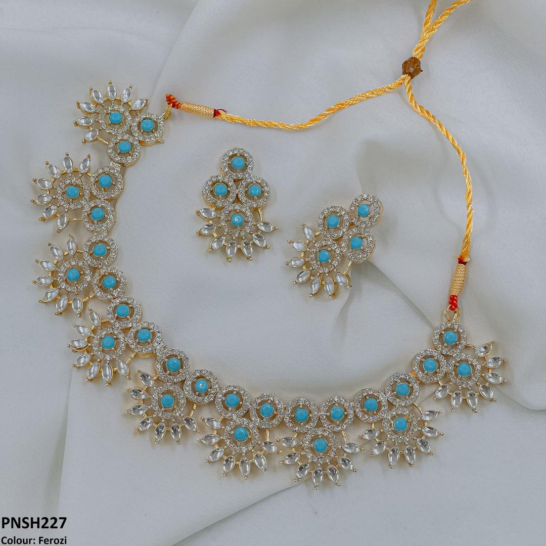 PNSH227 SDQ Round Pear Necklace Set