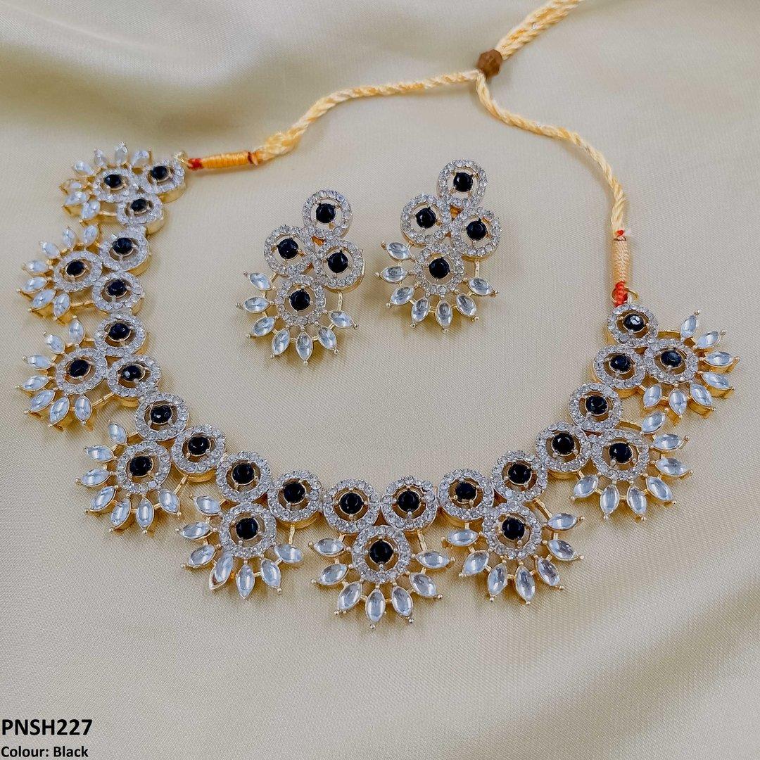 PNSH227 SDQ Round Pear Necklace Set