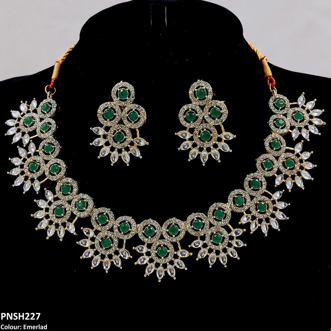 PNSH227 SDQ Round Pear Necklace Set
