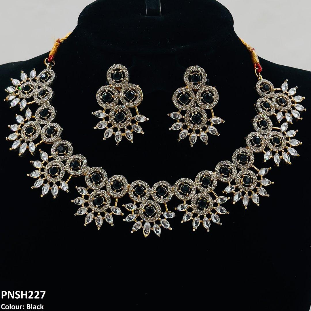 PNSH227 SDQ Round Pear Necklace Set
