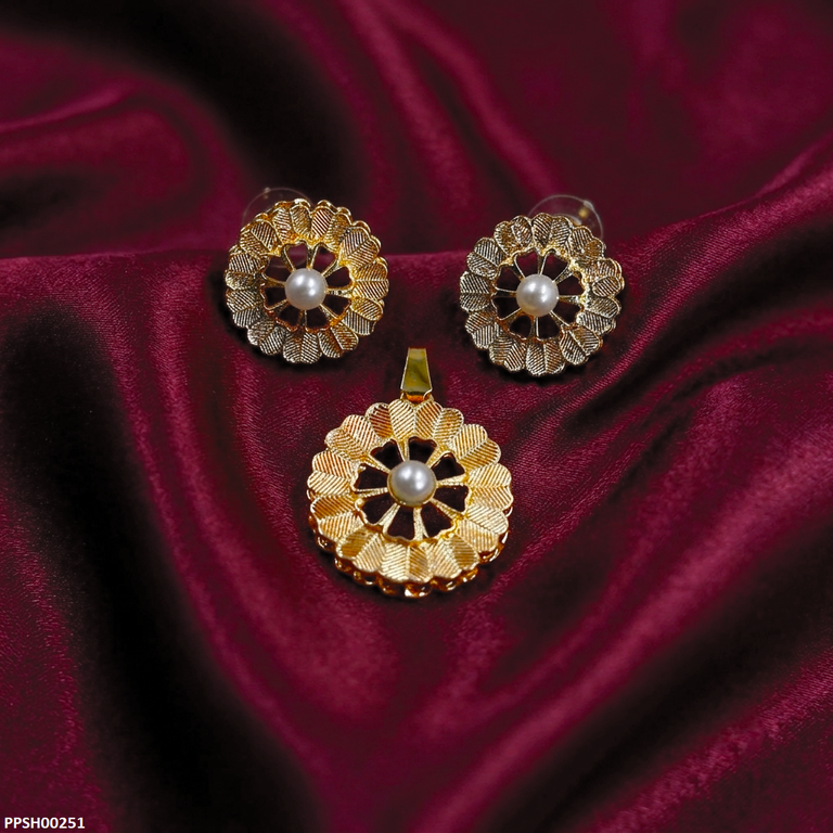 PPSH00251 MZM Round Flower Pedant Set - PPSH