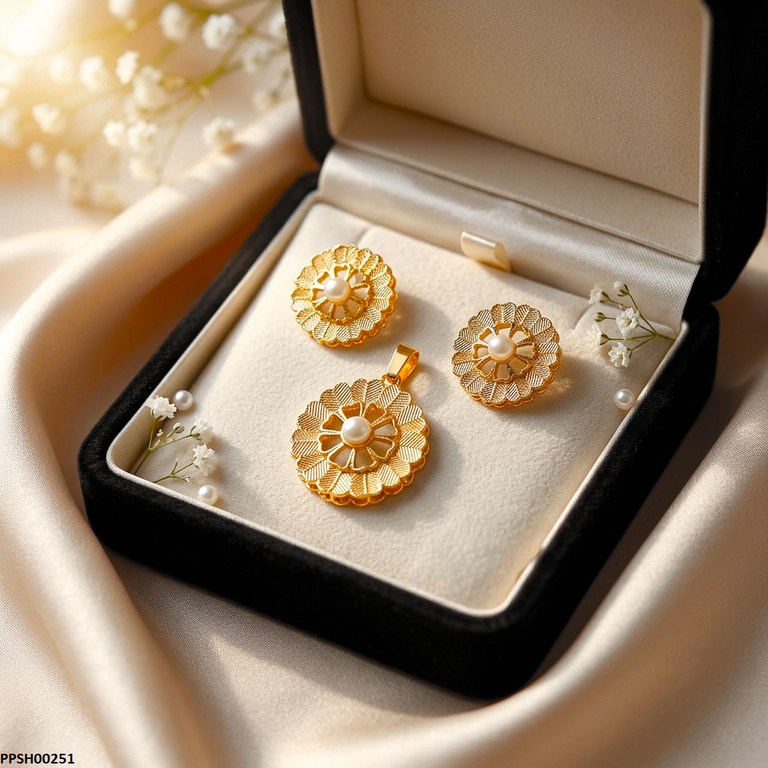 PPSH00251 MZM Round Flower Pedant Set - PPSH
