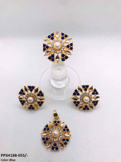 PPSH188 SDQ Pear Flower Pendant Set