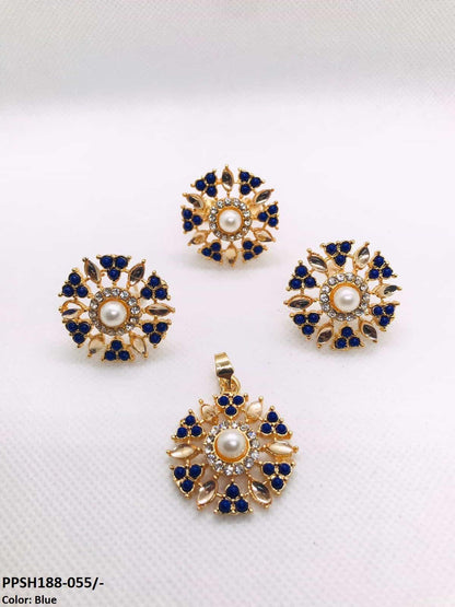 PPSH188 SDQ Pear Flower Pendant Set