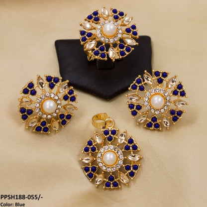 PPSH188 SDQ Pear Flower Pendant Set