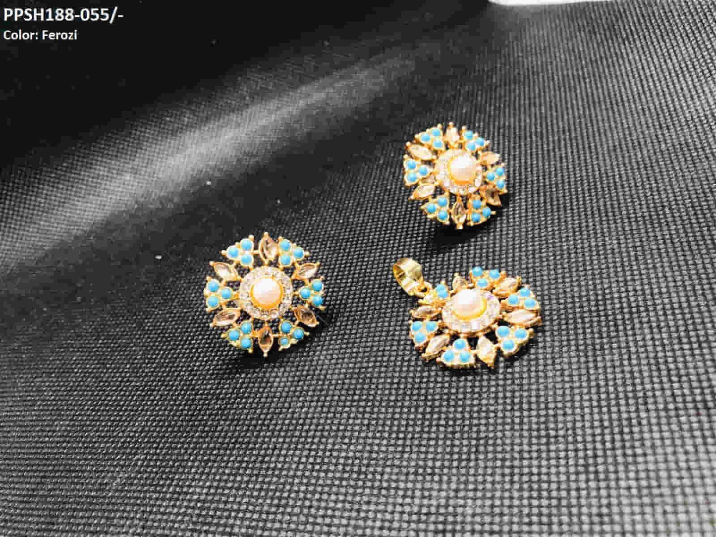 PPSH188 SDQ Pear Flower Pendant Set