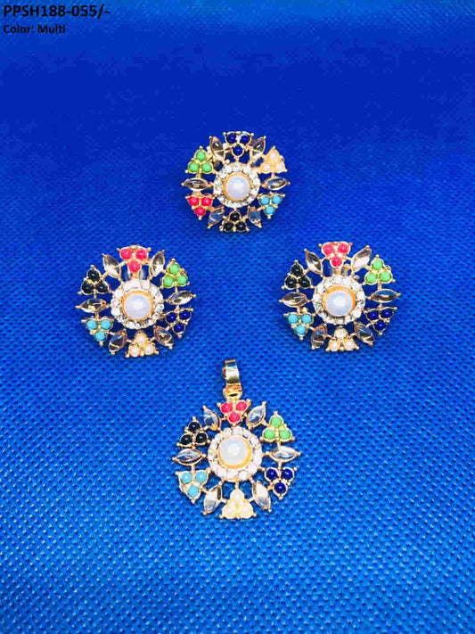 PPSH188 SDQ Pear Flower Pendant Set