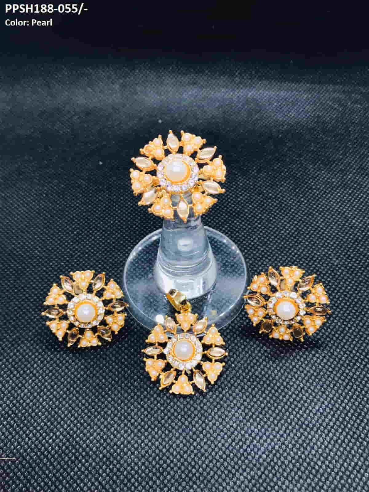 PPSH188 SDQ Pear Flower Pendant Set