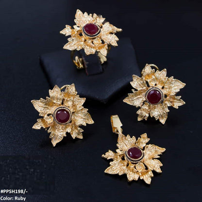 PPSH198 MZM Flower Pendant Set