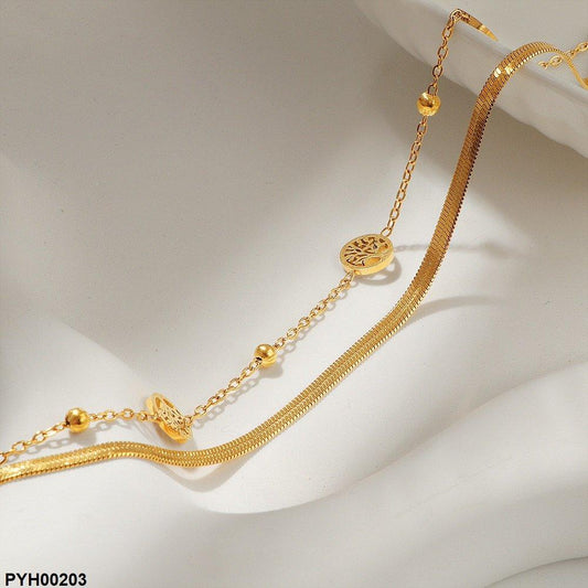 PYH00203 DGF Stainless Steel Ancestral Tree Anklet Single - PYH