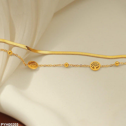 PYH00203 DGF Stainless Steel Ancestral Tree Anklet Single - PYH