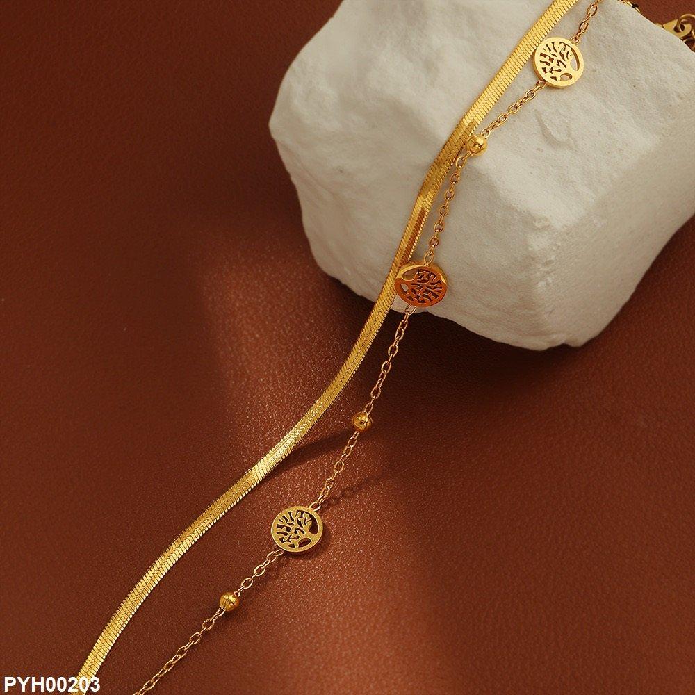 PYH00203 DGF Stainless Steel Ancestral Tree Anklet Single - PYH
