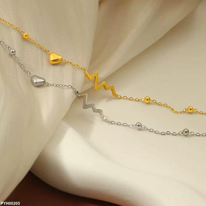 PYH00205 DGF Stainless Steel Heart  Anklet Single - PYH