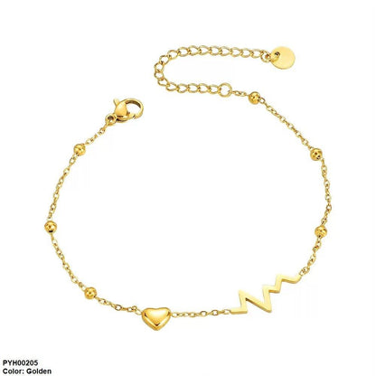 PYH00205 DGF Stainless Steel Heart  Anklet Single - PYH