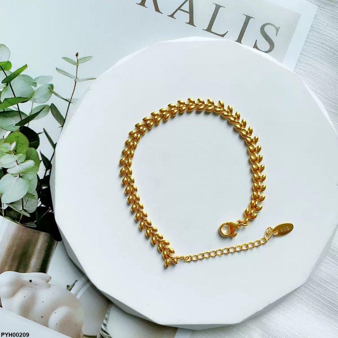 PYH00209 DGF Stainless Steel Double Leaf Anklet Single - PYH