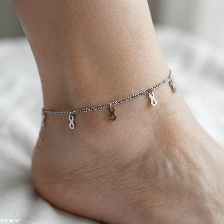 PYH00242 QSJ Stainless Steel infinity Foot Anklet - PYH