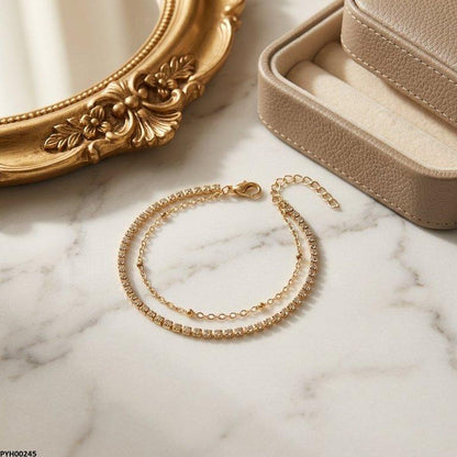 PYH00245 YYE Square Step Anklet - PYH