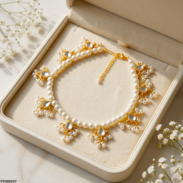PYH00247 ABD Tear Pearl Drop Anklet - TBCH