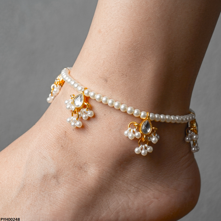 PYH00248 ABD Tear Pearl Drop Anklet - TBCH