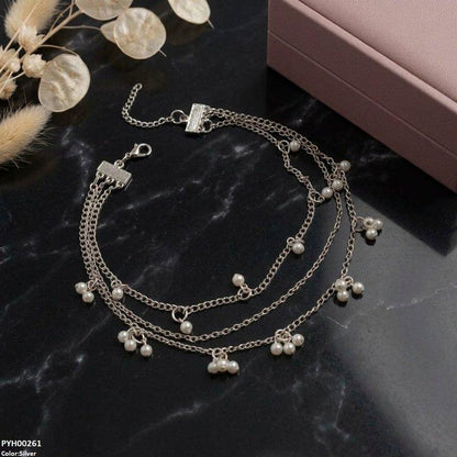 PYH00261 ABD Layeard Pearl Drop Single Anklet - PYH