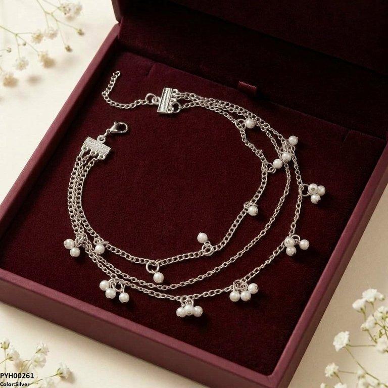 PYH00261 ABD Layeard Pearl Drop Single Anklet - PYH