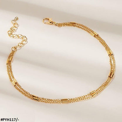 PYH117 YYE Baguette Curb 2 Foot Anklets