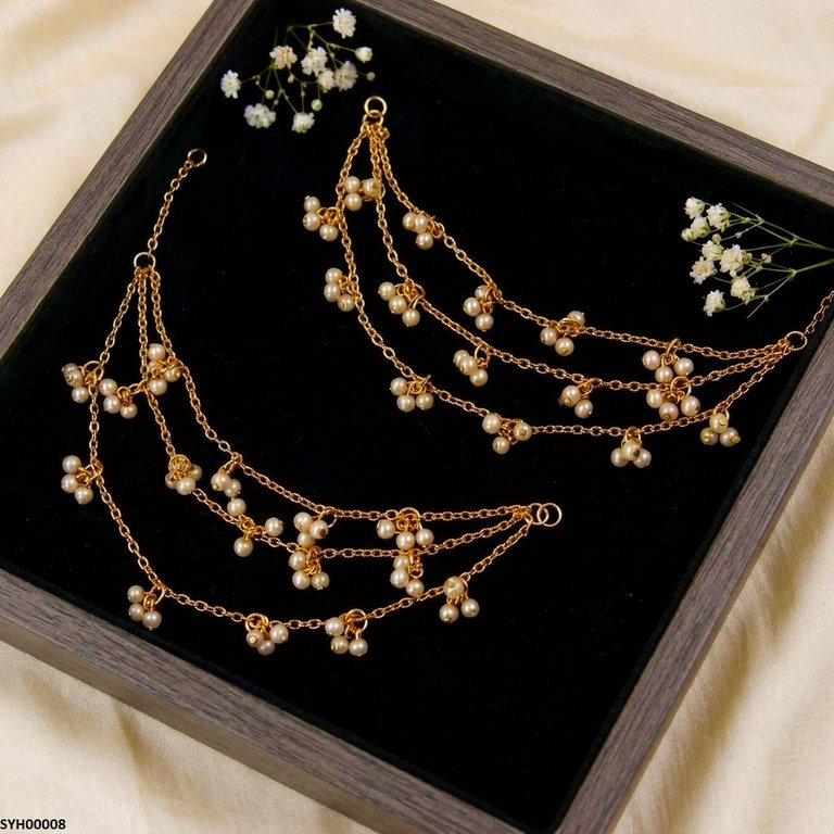 SYH00008 SDQ Round Pearl Drop Pair Sahara - SYH