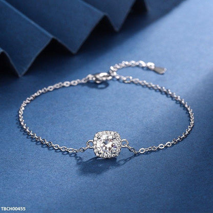 TBCH00455 JJF Square/Round Stone Bracelet - TBCH