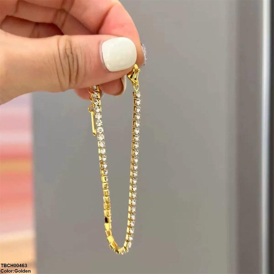 TBCH00463 DGF  Stainless Steel Square Stone Bracelet - TBCH