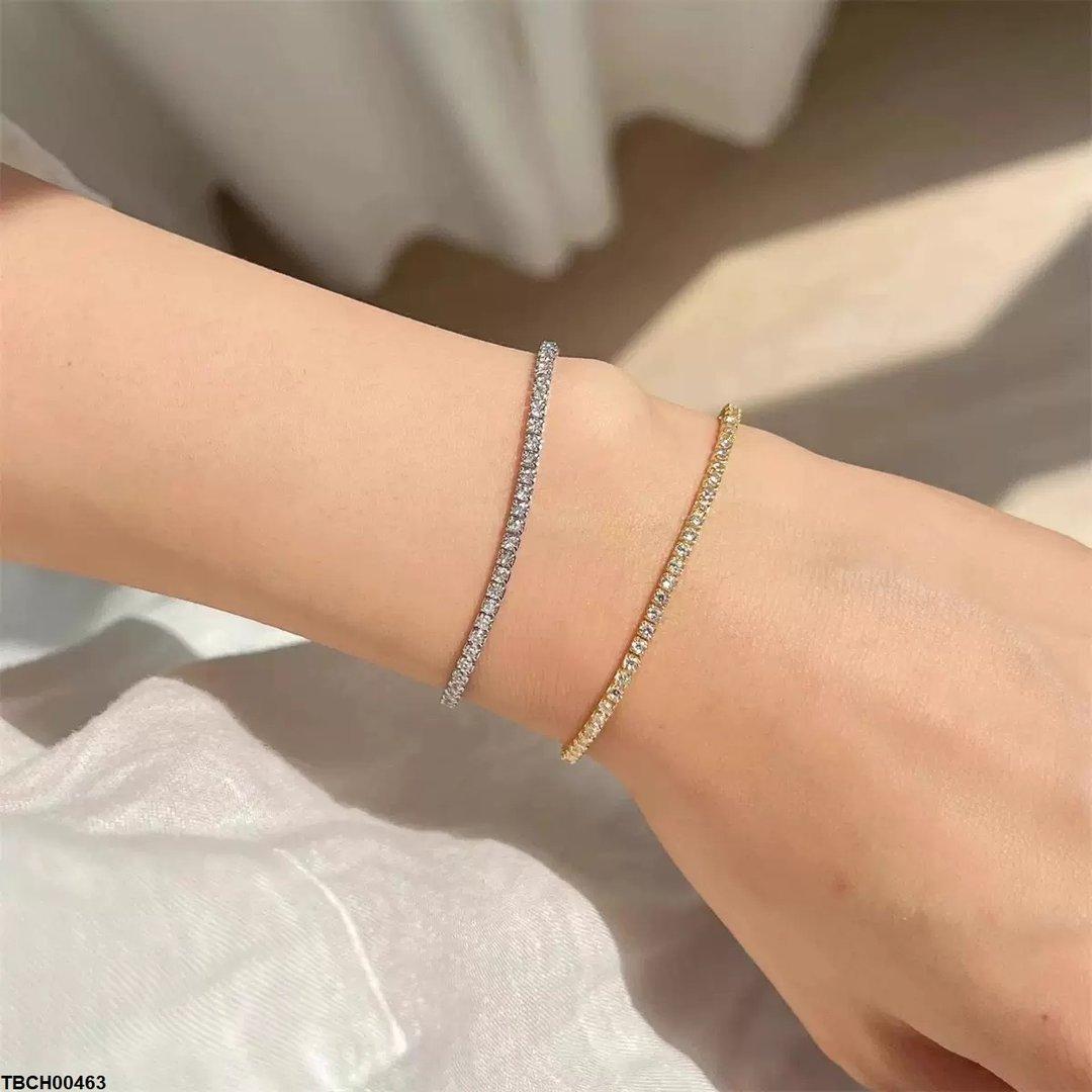 TBCH00463 DGF  Stainless Steel Square Stone Bracelet - TBCH