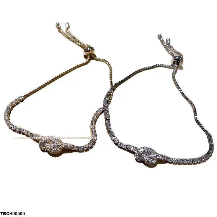 TBCH00500 DNG Pave Knot Bracelet Adjustable - TBCH