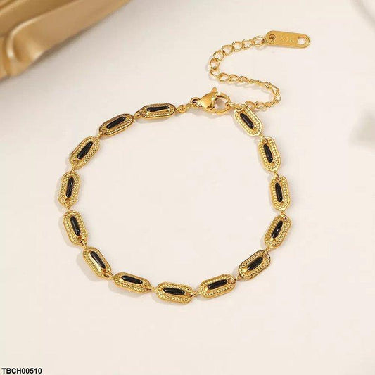 TBCH00510 DGF Stainless Steel Rectangle Linked Bracelet - TBCH