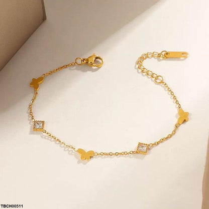 TBCH00511 DGF Stainless Steel Butterfly/Square Bracelet - TBCH