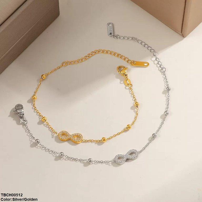 TBCH00512 DGF Stainless Steel Infinity/Ball Bracelet - TBCH