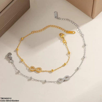 TBCH00512 DGF Stainless Steel Infinity/Ball Bracelet - TBCH