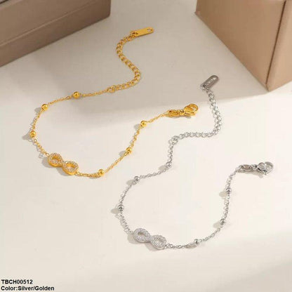 TBCH00512 DGF Stainless Steel Infinity/Ball Bracelet - TBCH