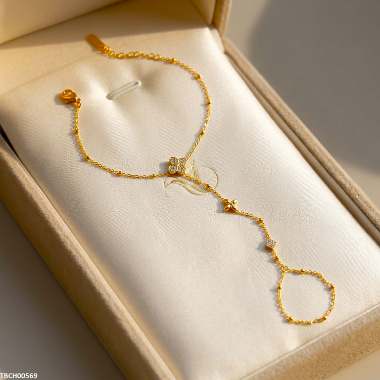 TBCH00569 MSJ Stainless Steel Four-Leaf Clover Bracelet - TBCH