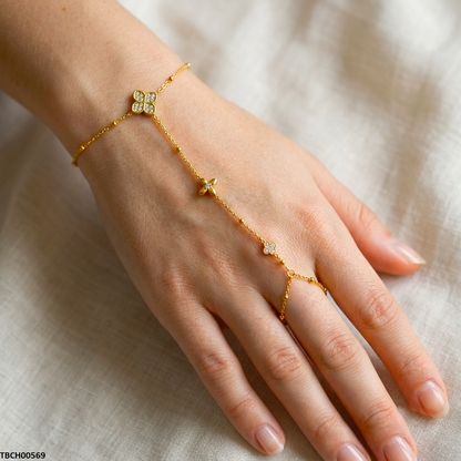 TBCH00569 MSJ Stainless Steel Four-Leaf Clover Bracelet - TBCH
