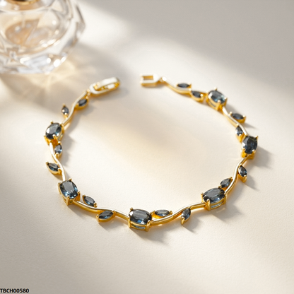 TBCH00580 MSJ Tulip Leaf Blue Bracelet - TBCH