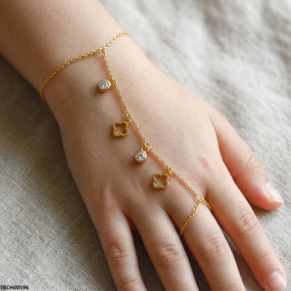 TBCH00596 QSJ Stainless Steel Four-Leaf Clover Bracelet - TBCH