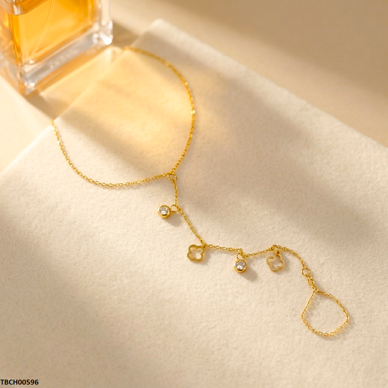 TBCH00596 QSJ Stainless Steel Four-Leaf Clover Bracelet - TBCH