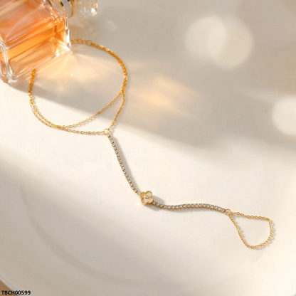 TBCH00599 QSJ Stainless Steel Flower Stone Bracelet - TBCH