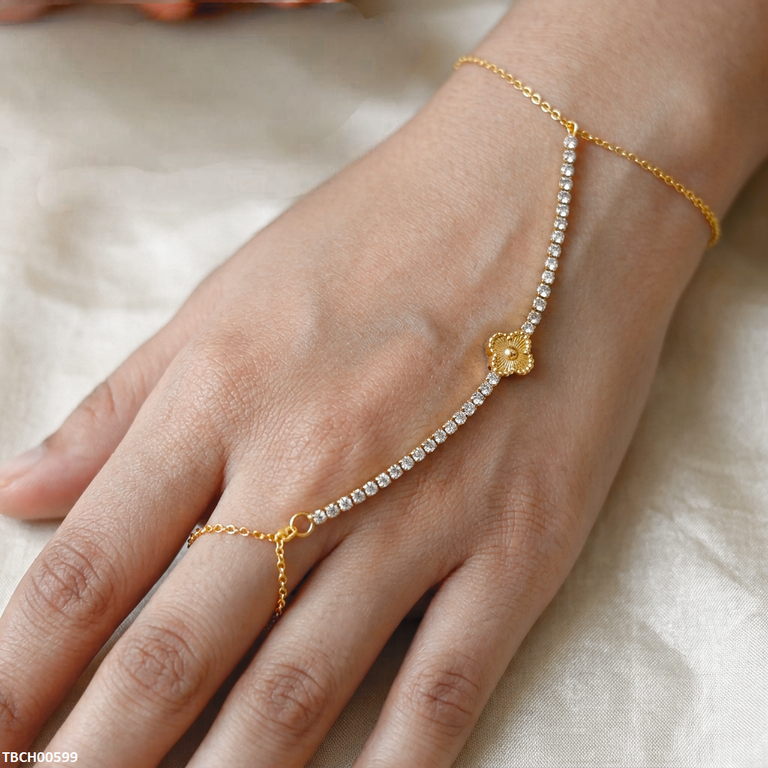 TBCH00599 QSJ Stainless Steel Flower Stone Bracelet - TBCH