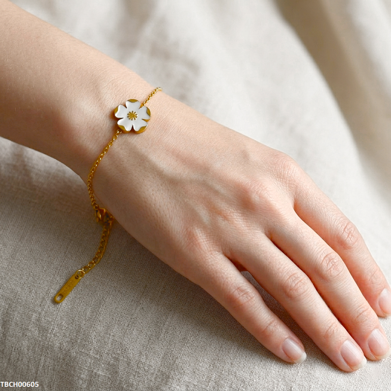 TBCH00605 MSJ Stainless Steel Flower  Bracelet - TBCH